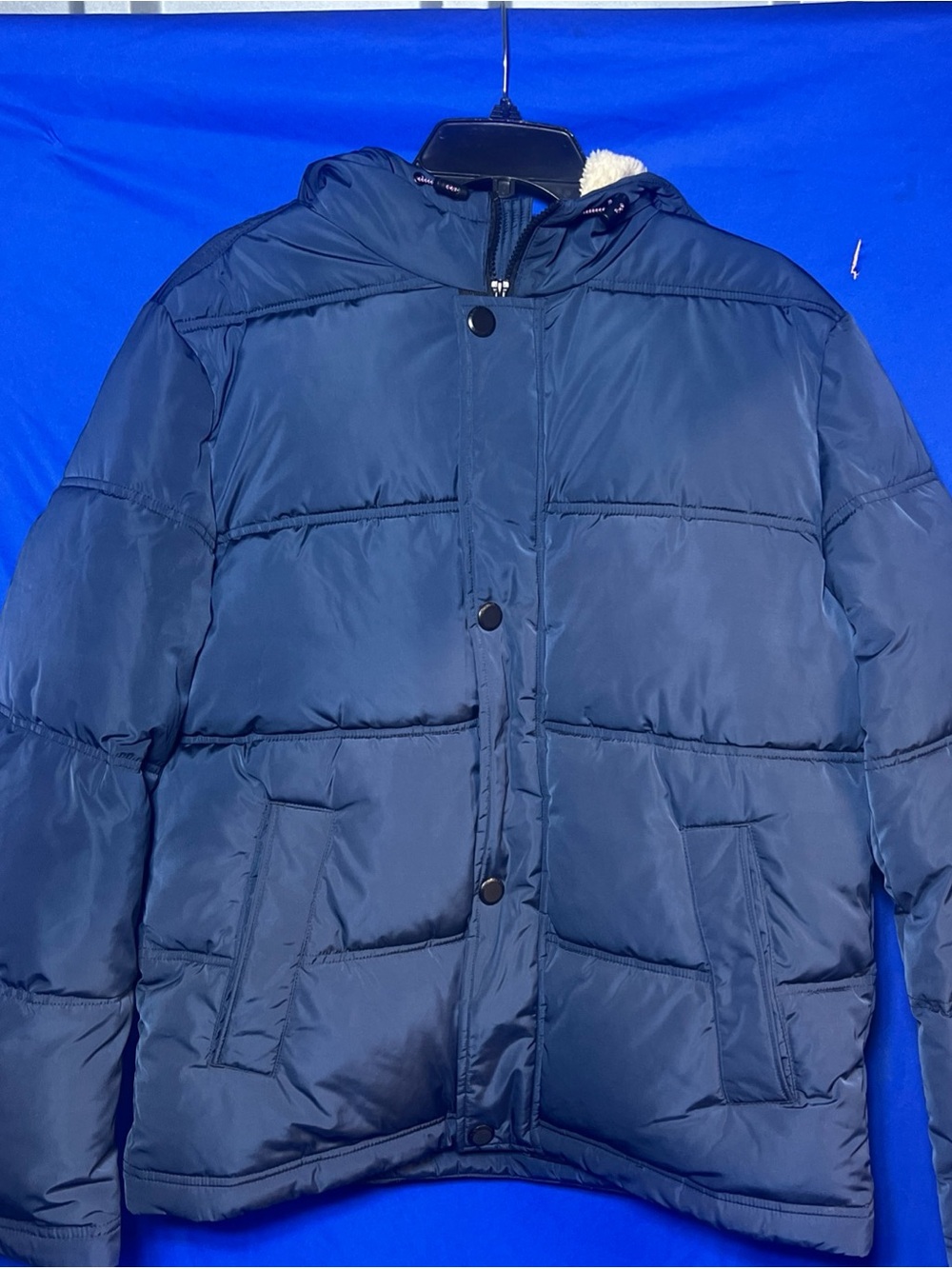 London Fog Navy Blue Men's Hooded Puffer Jacket